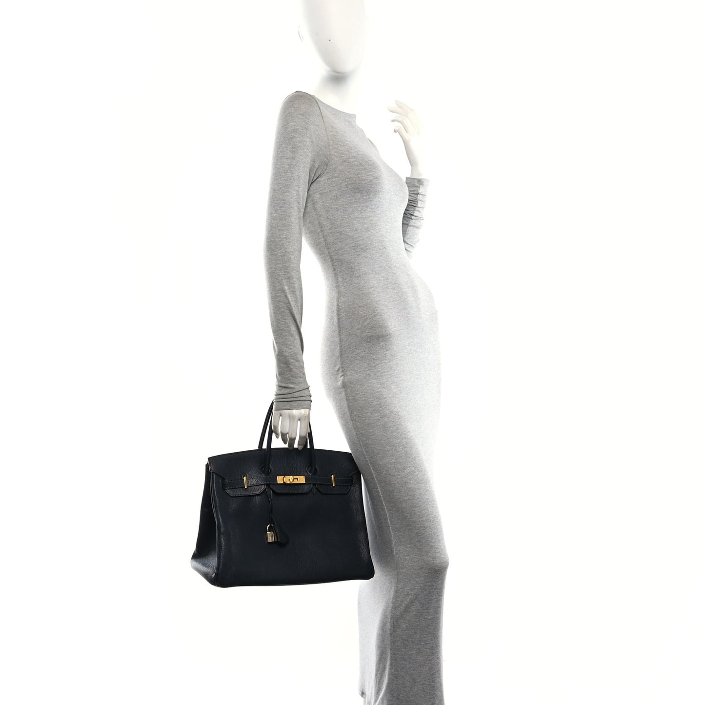 Chevre De Coromandel Birkin 35 Black