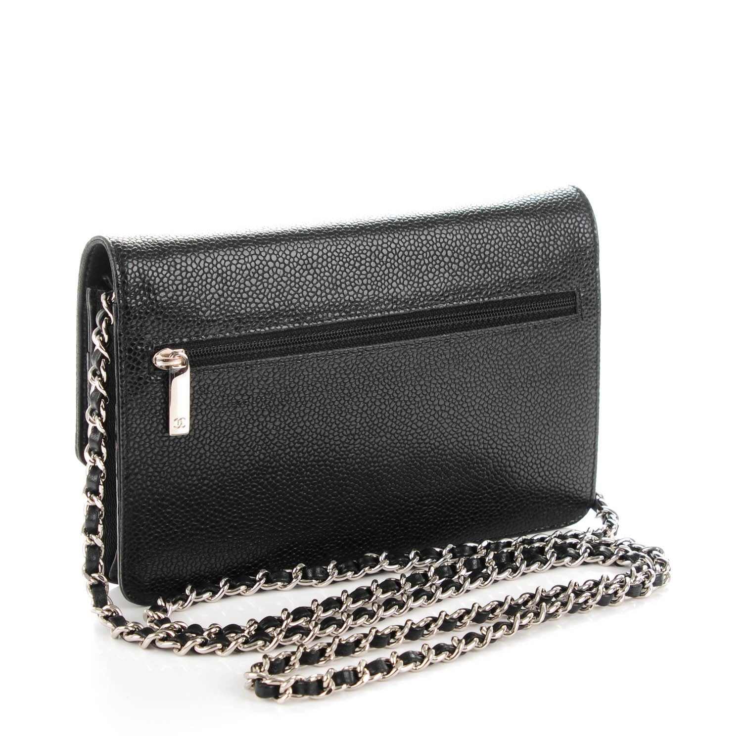 Chanel Caviar Timeless CC Wallet On Chain WOC Black 3 of 8