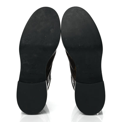 Louis Vuitton Calfskin Monogram Wonderland Flat Ranger Boots 39 Black 5 of 8
