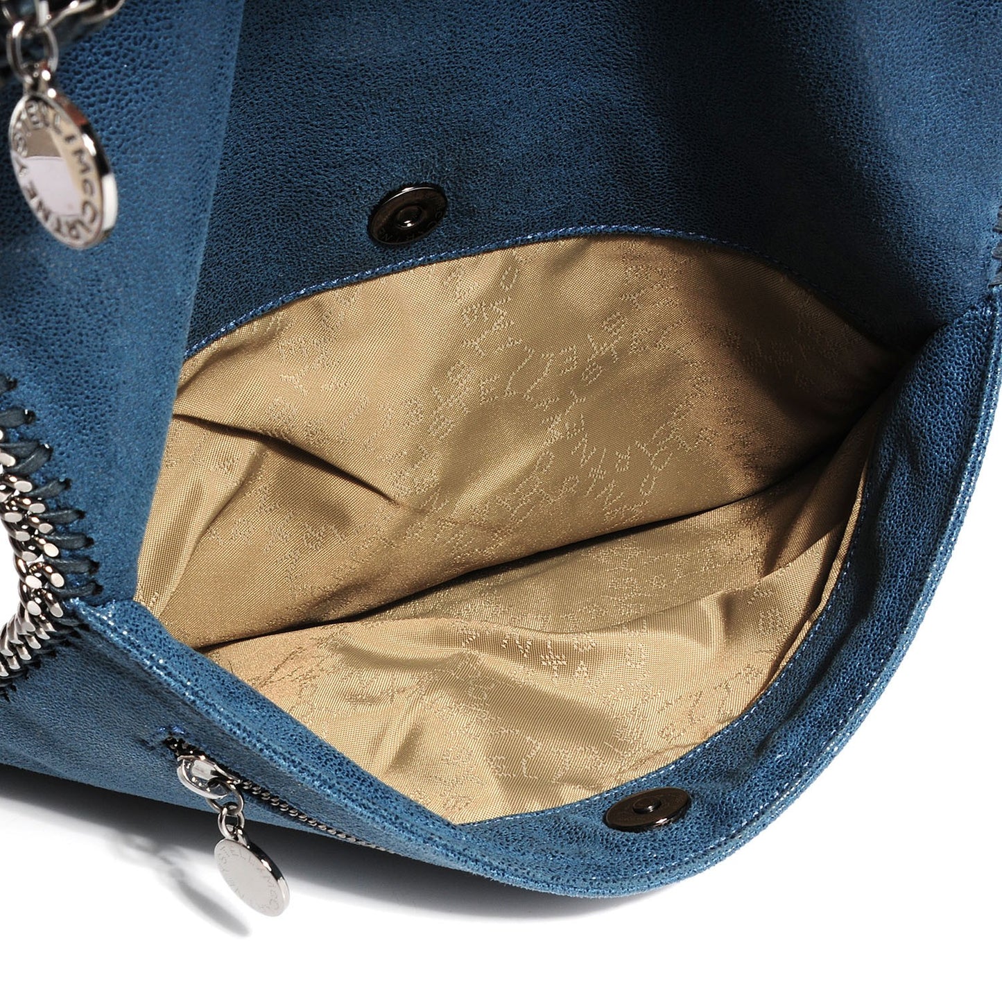 Faux Shaggy Deer Falabella Fold Over Clutch Blue