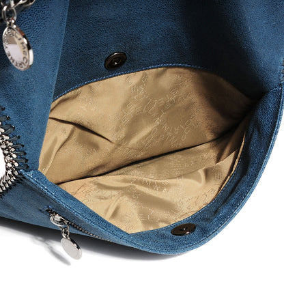 Stella McCartney Faux Shaggy Deer Falabella Fold Over Clutch Blue 5 of 8