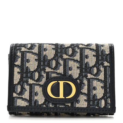Christian Dior Oblique 30 Montaigne Wallet Blue 1 of 8