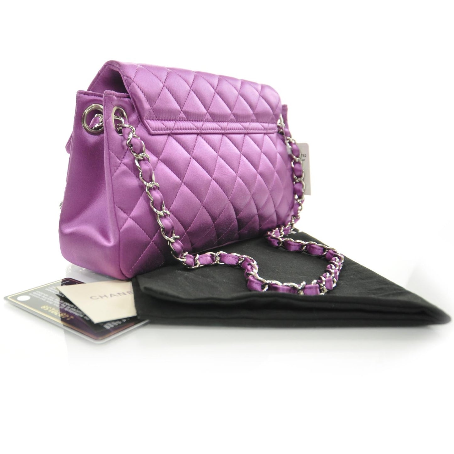 Satin Quilted Flap Bag
