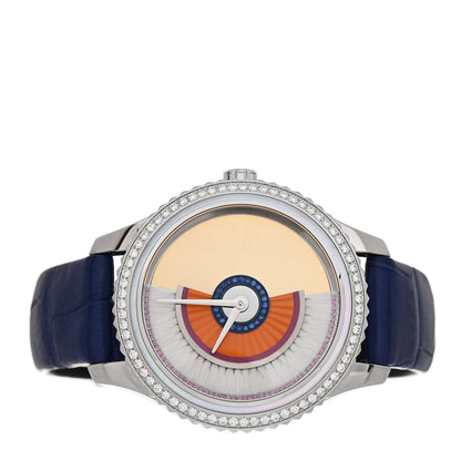 Christian Dior Stainless Steel Alligator Diamond Sapphire Mother of Pearl 36mm Grand Bal Coquette Automatic Watch 2 of 4