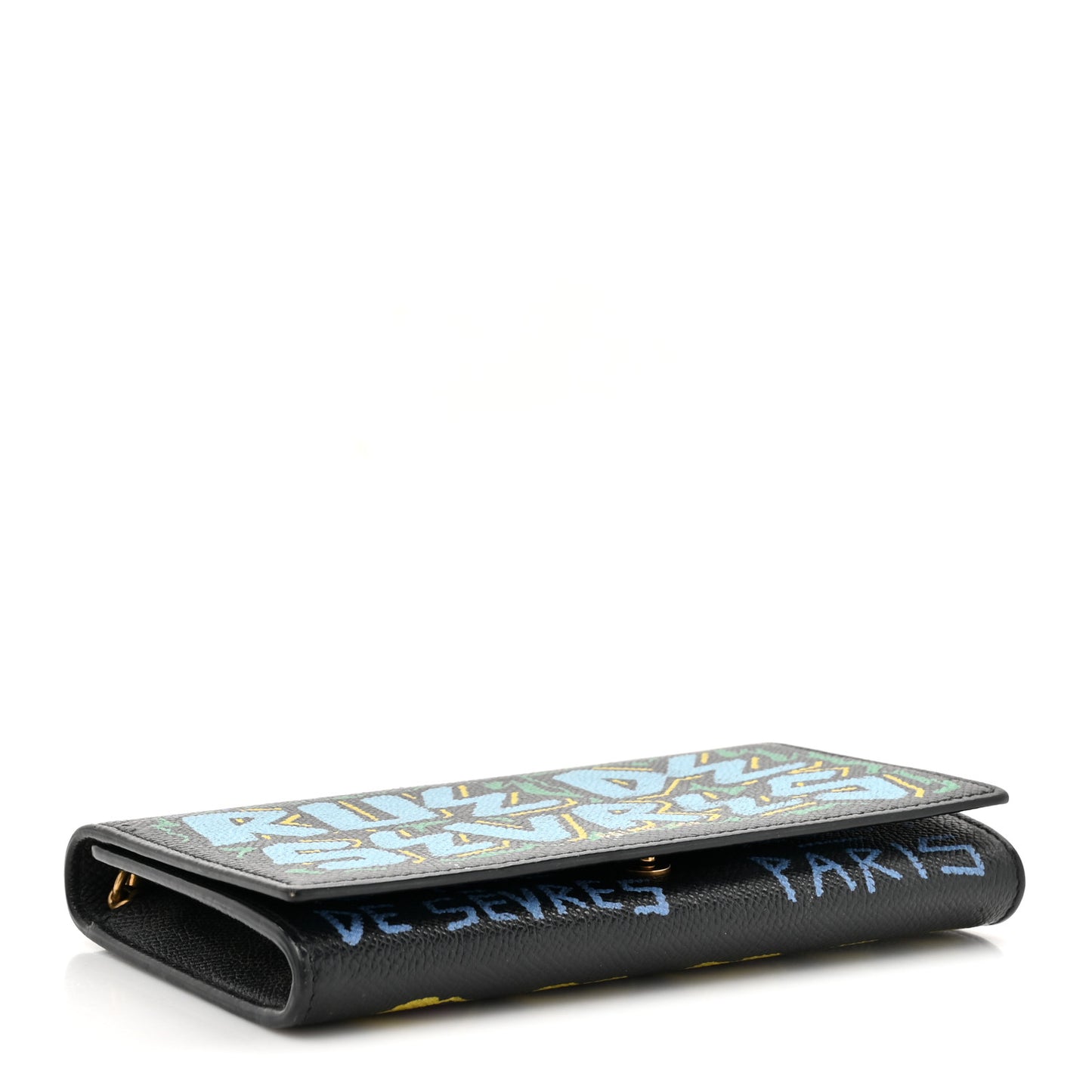 Signature Grained Calfskin Graffiti BB Chain Wallet Black Multicolor