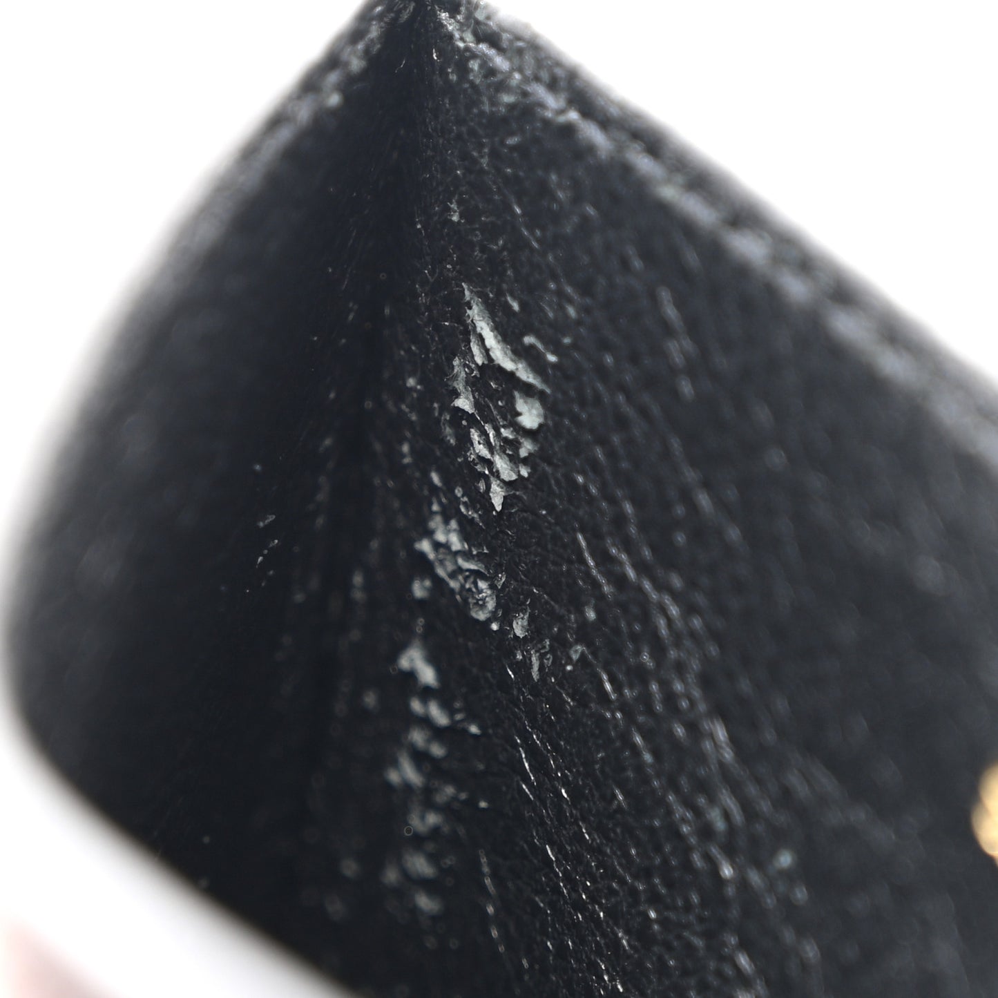 Grain De Poudre Matelasse Chevron Monogram Credit Card Case Black