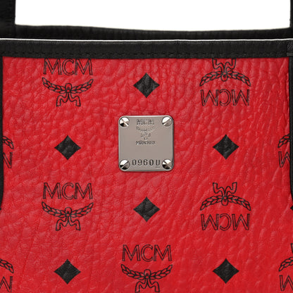 MCM Visetos Medium Project Reversible Shopper Tote Ruby Red Black 11 of 17