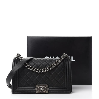 Chanel Caviar Quilted Medium Boy Flap Black 11 of 11