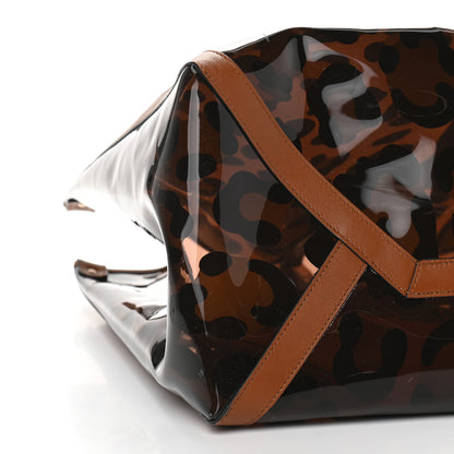 Valentino Garavani PVC Leopard Print Large Rockstud Shopping Tote Brown 6 of 9