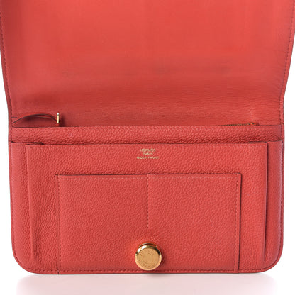 Hermes Togo Dogon Duo Wallet Rouge Pivoine 6 of 13