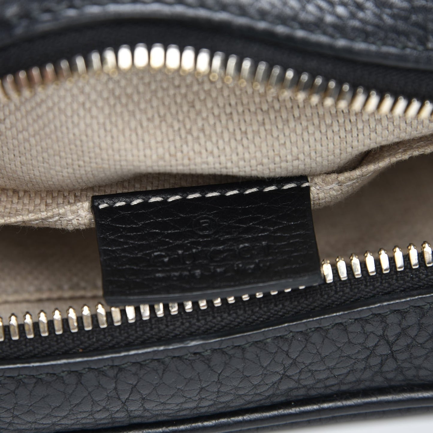Pebbled Calfskin Small Soho Disco Bag Black