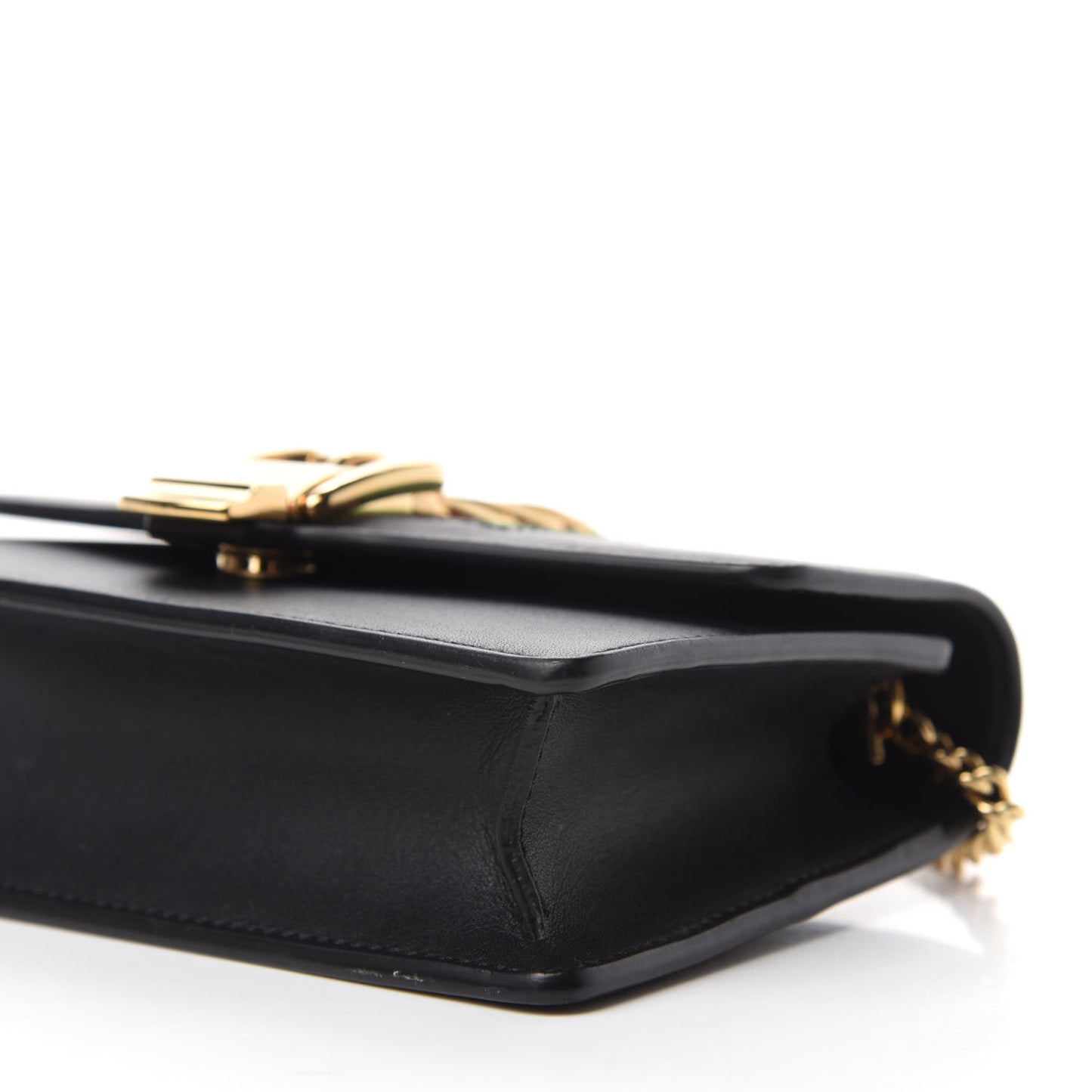 Calfskin Super Mini Sylvie Chain Shoulder Bag Black