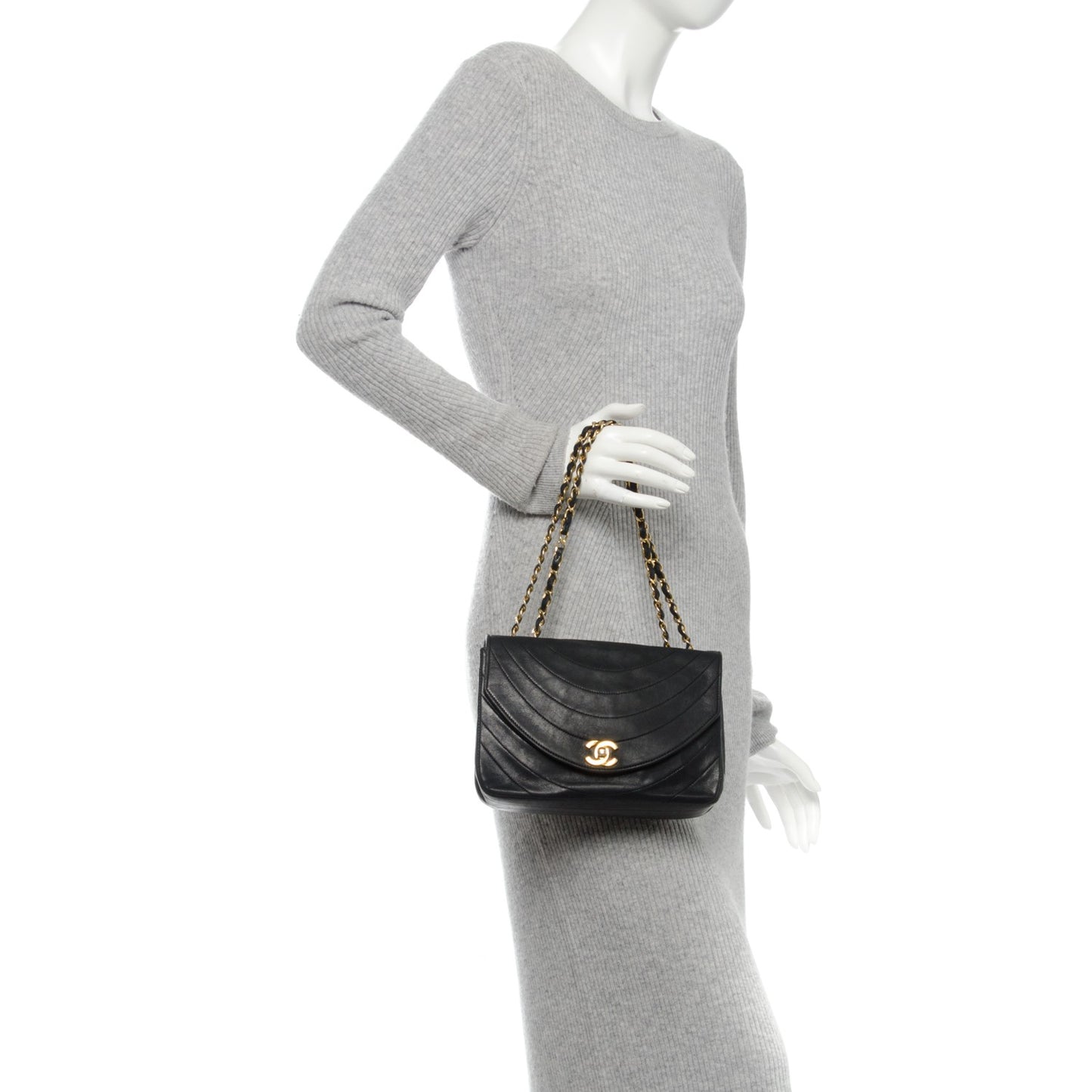 Lambskin Quilted Small Single Flap Black
