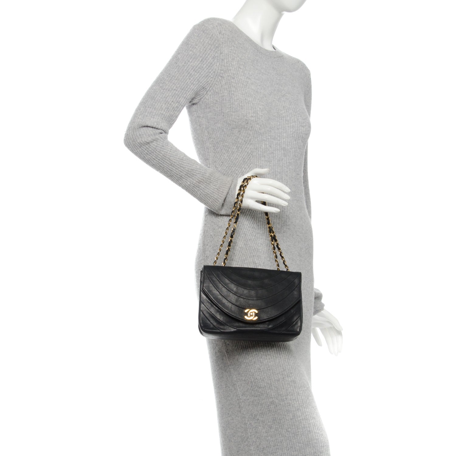 Chanel Lambskin Quilted Small Single Flap Black 2 of 8