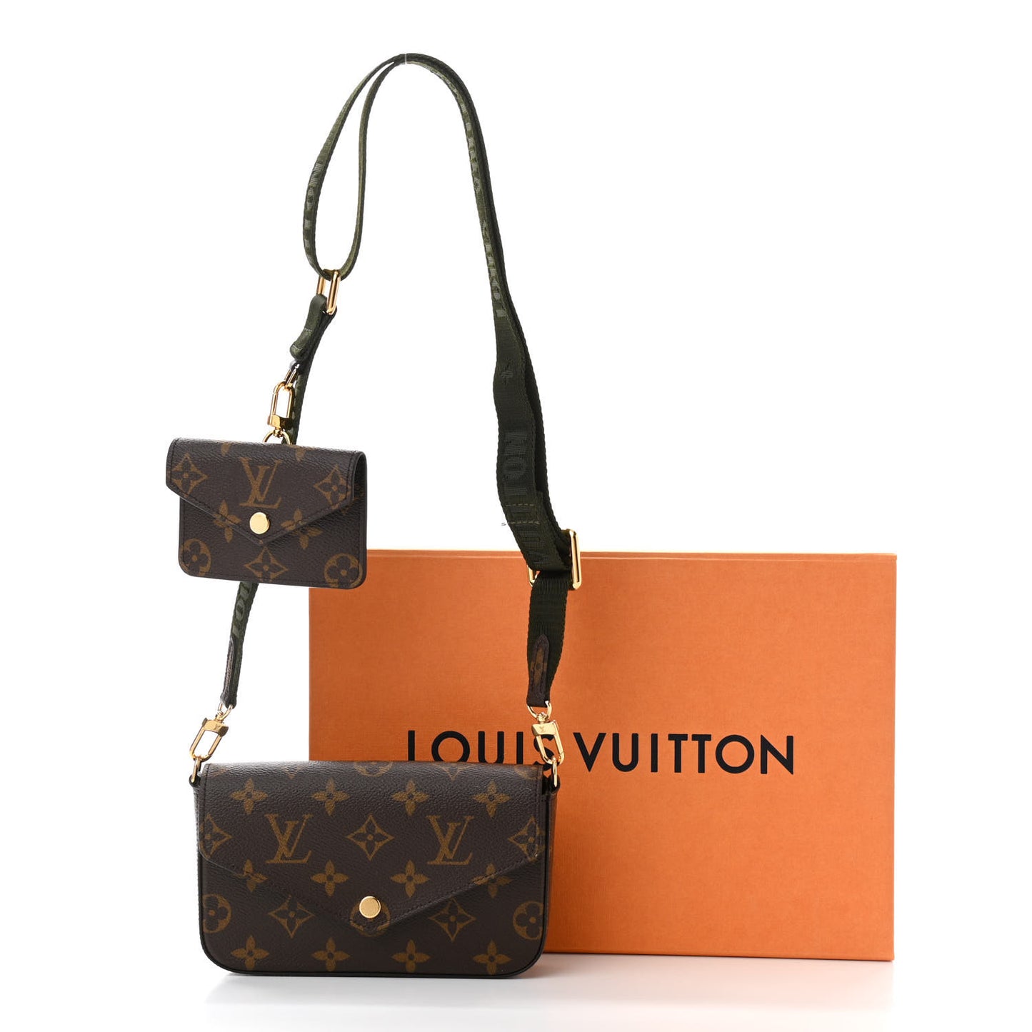 Monogram Felicie Strap & Go Kaki