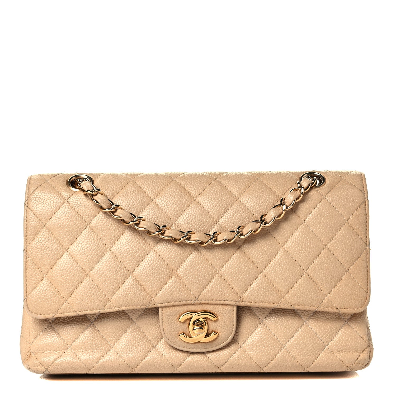 Chanel Caviar Quilted Medium Double Flap Beige Clair 1 of 8