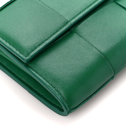 Bottega Veneta Lambskin Maxi Intreccio Cassette Flap Wallet Raintree 10 of 11