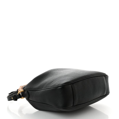 Gucci Softy Wonka Textured Dollar Calfskin Medium Diana Shoulder Bag Black Dusty Grey 5 of 11