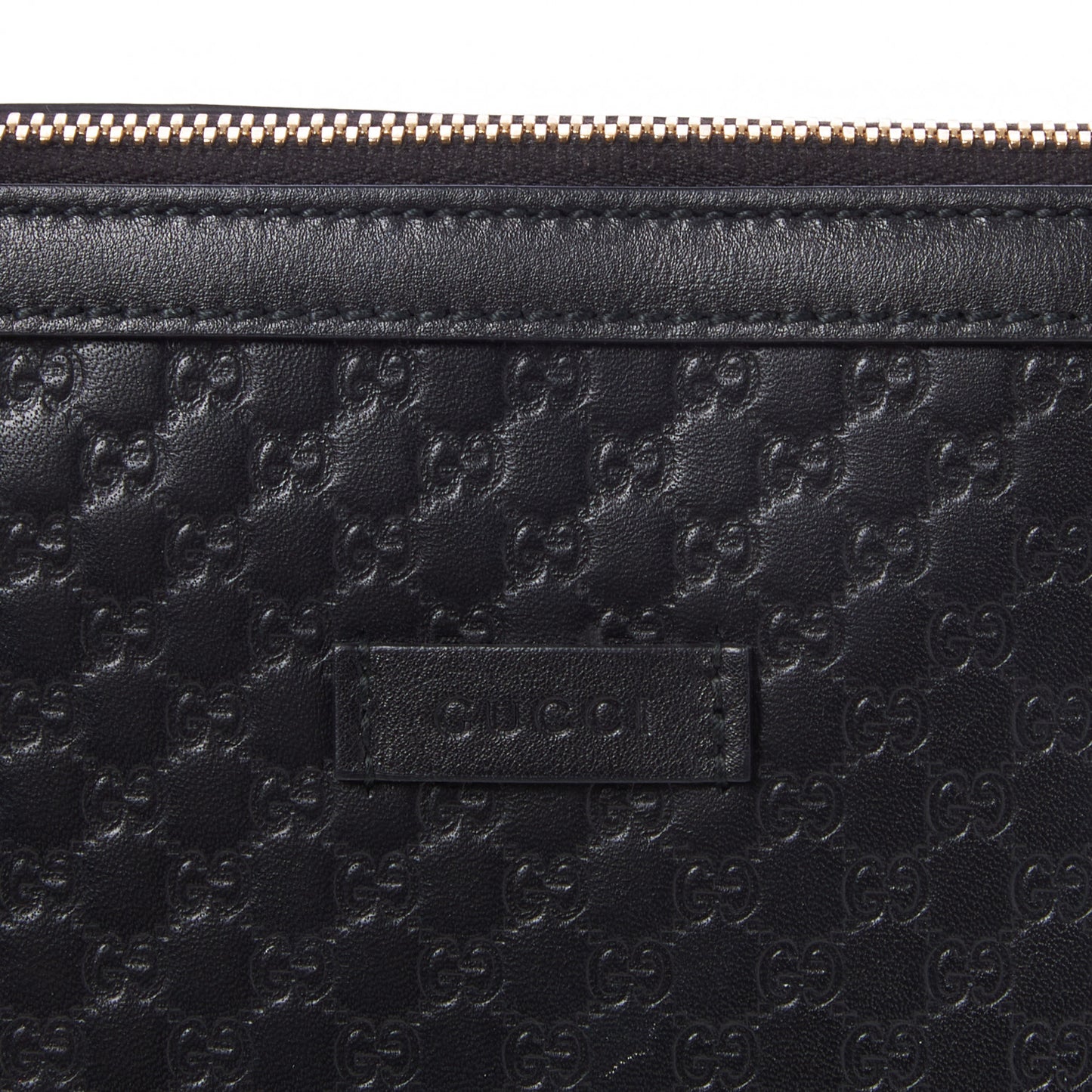 Soft Microguccissima Small Zippered Satchel Black