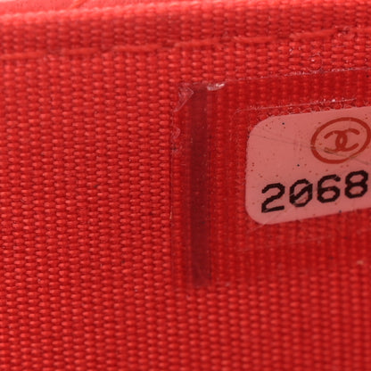Chanel Lambskin Quilted Boy Wallet On Chain WOC Red 7 of 12