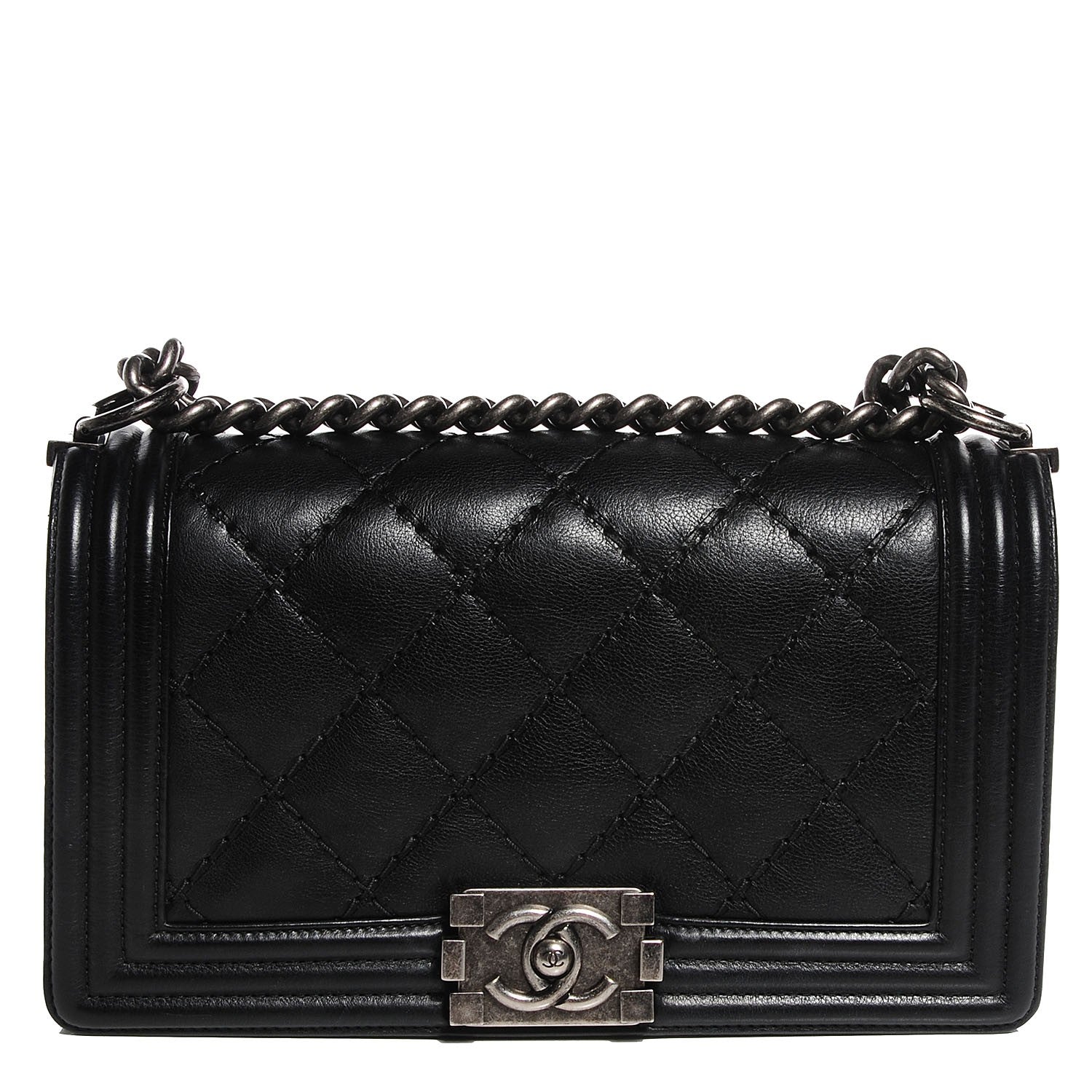Chanel Calfskin Quilted Medium Boy Flap Black 1 of 8