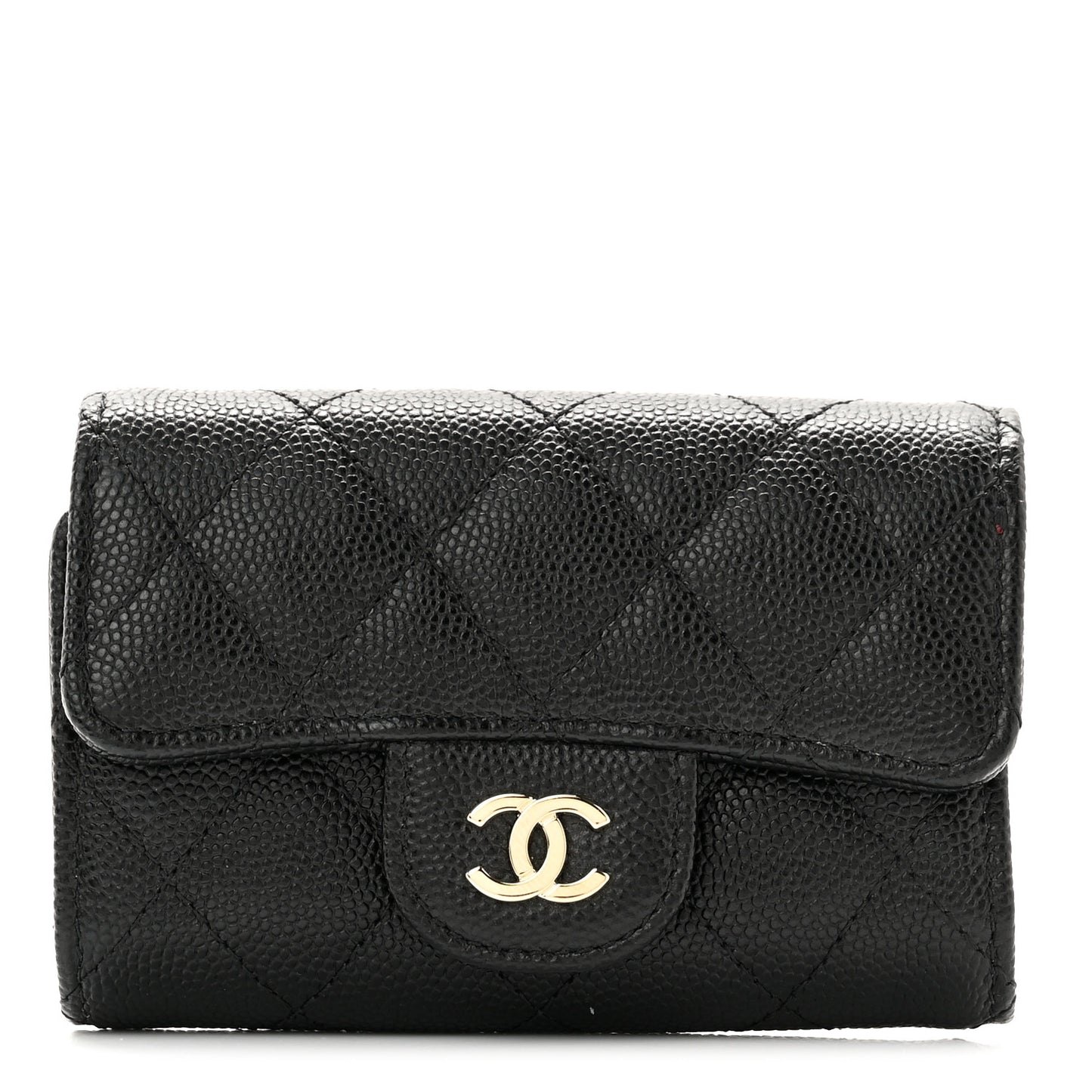 Caviar Quilted Classic 4 Key Holder Wallet Black