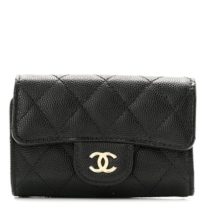 Chanel Caviar Quilted Classic 4 Key Holder Wallet Black 1 of 8