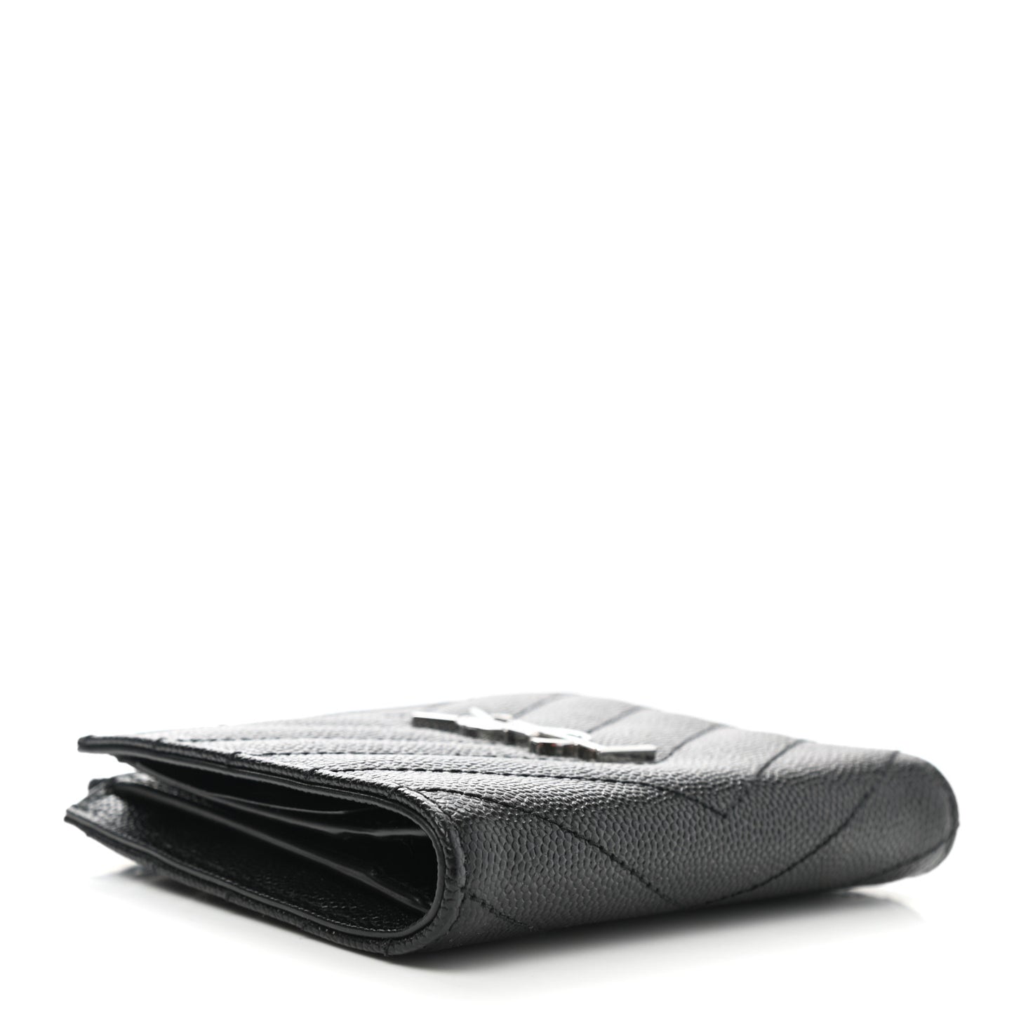 Grain De Poudre Matelasse Chevron Monogram Zipped Card Case Black