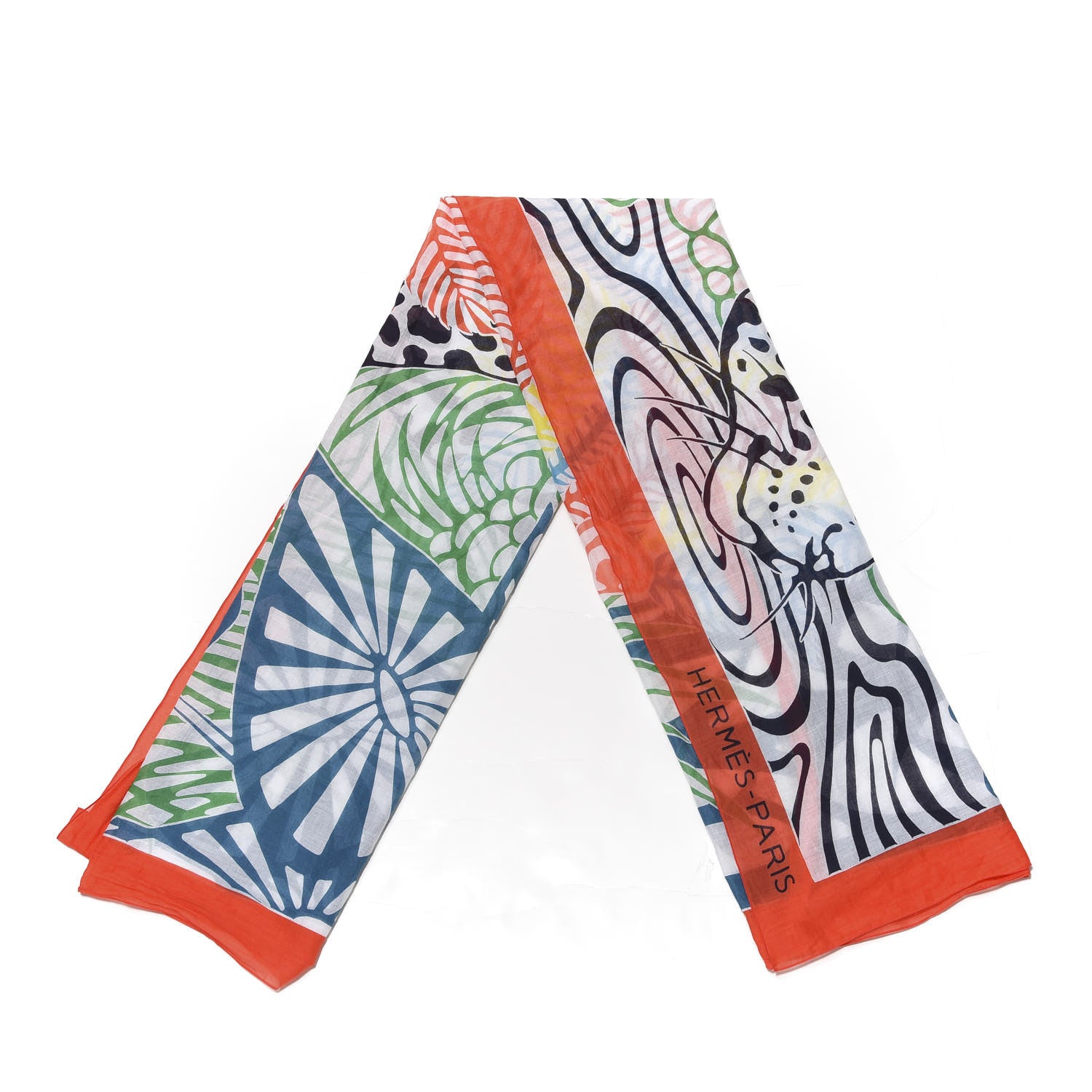 Hermes Cotton Jaguar Quetzal Beach Pareo 1 of 3