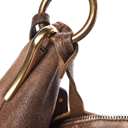 Prada Deerskin Tamponato Hobo Brown 10 of 14