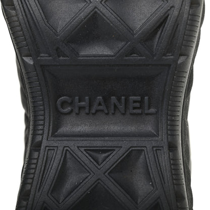 Chanel Nylon Suede Calfskin CC Sneakers 36.5 Black 7 of 8