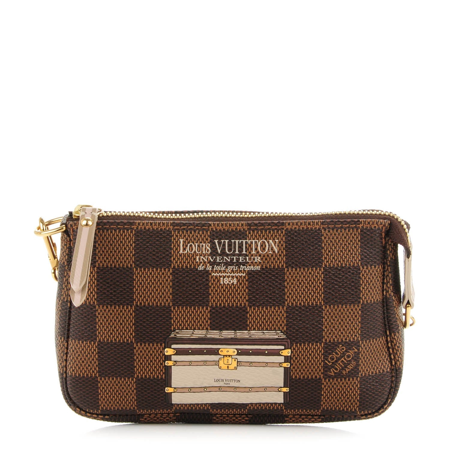 Louis Vuitton Damier Ebene Trunks and Locks Mini Pochette Accessories 1 of 7