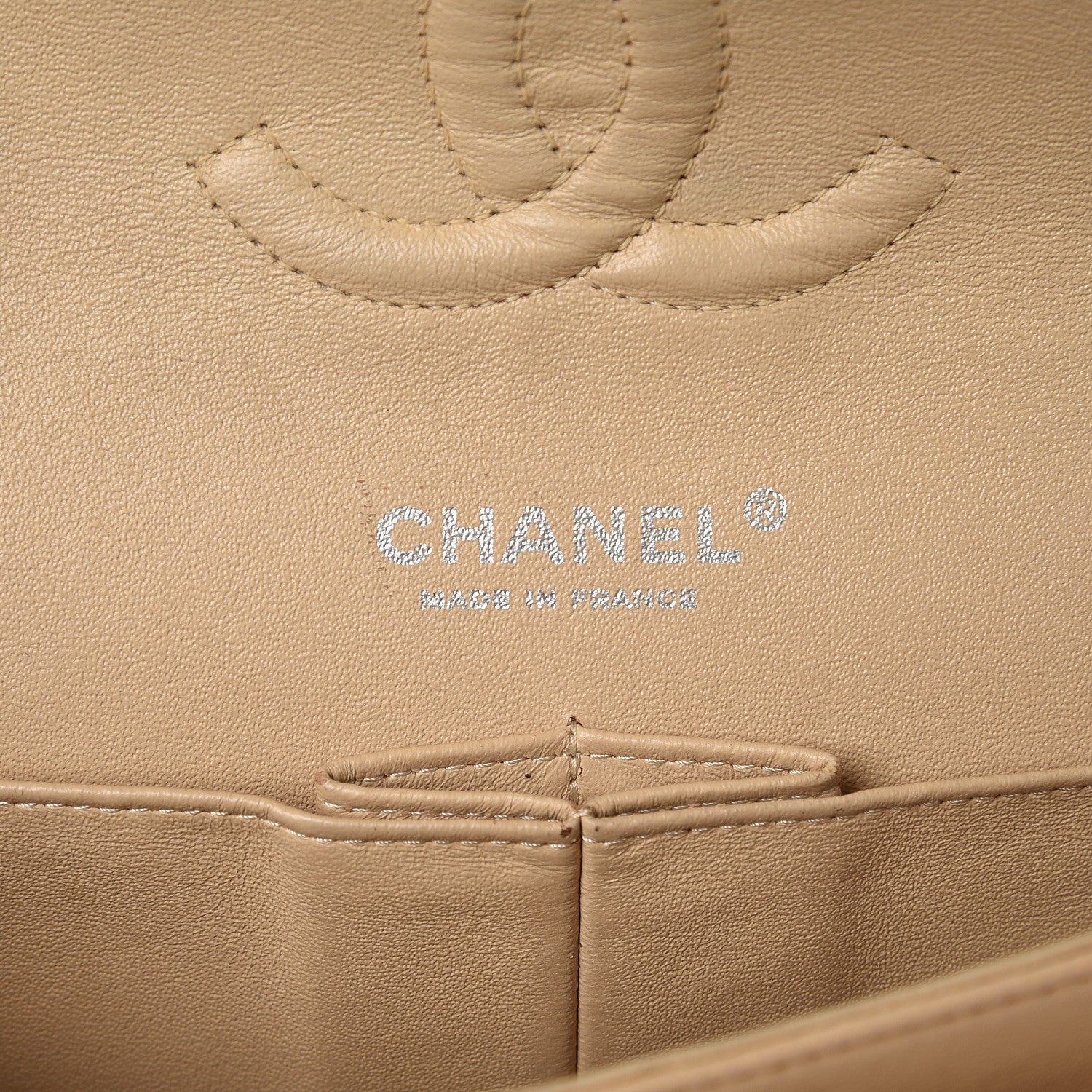 Chanel Lambskin Quilted Medium Double Flap Beige Clair 7 of 10