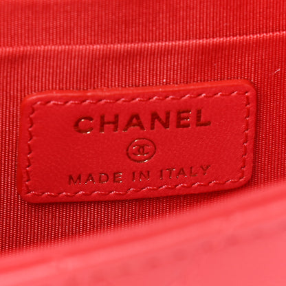 Chanel Lambskin Quilted Mini Trendy CC Chain Wallet Red 6 of 9