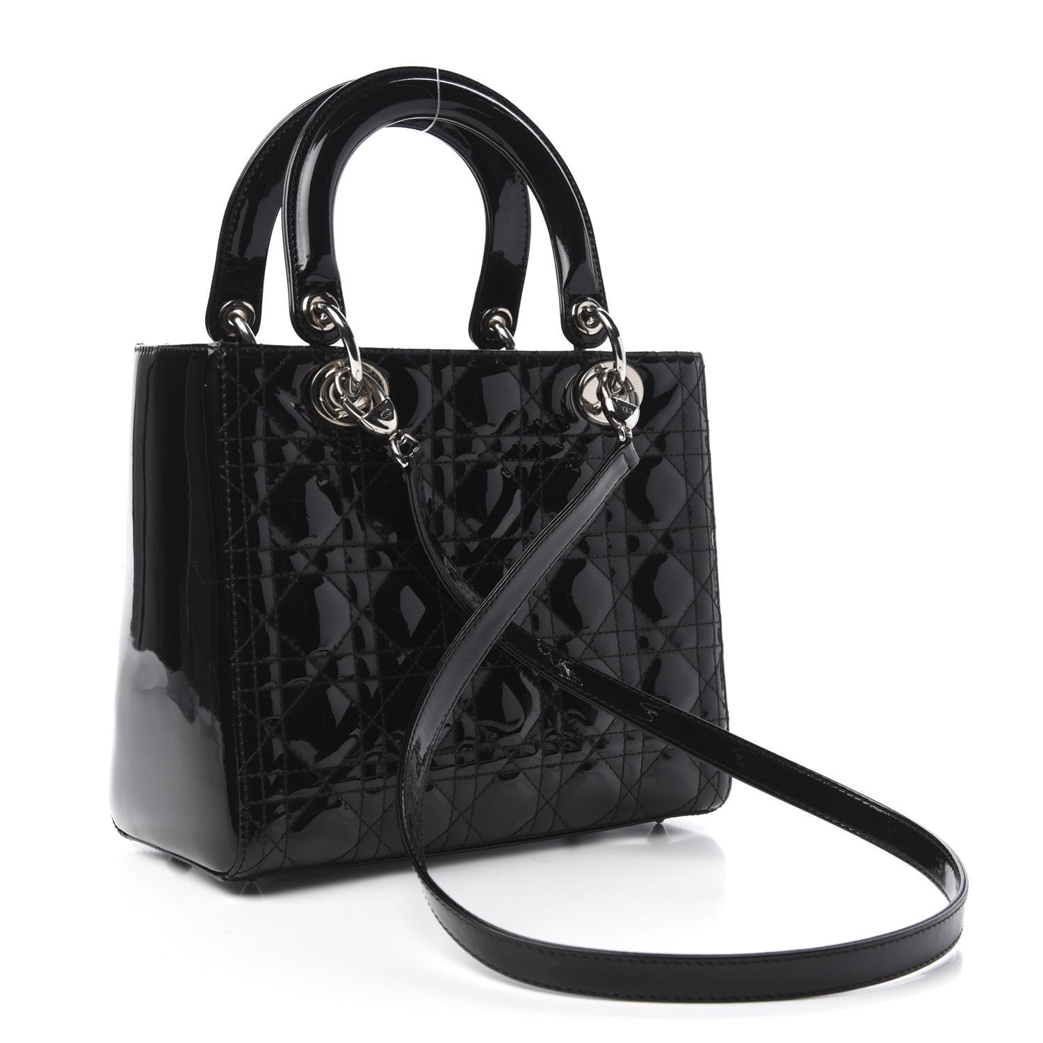 Christian Dior Patent Cannage Medium Lady Dior Black 3 of 10