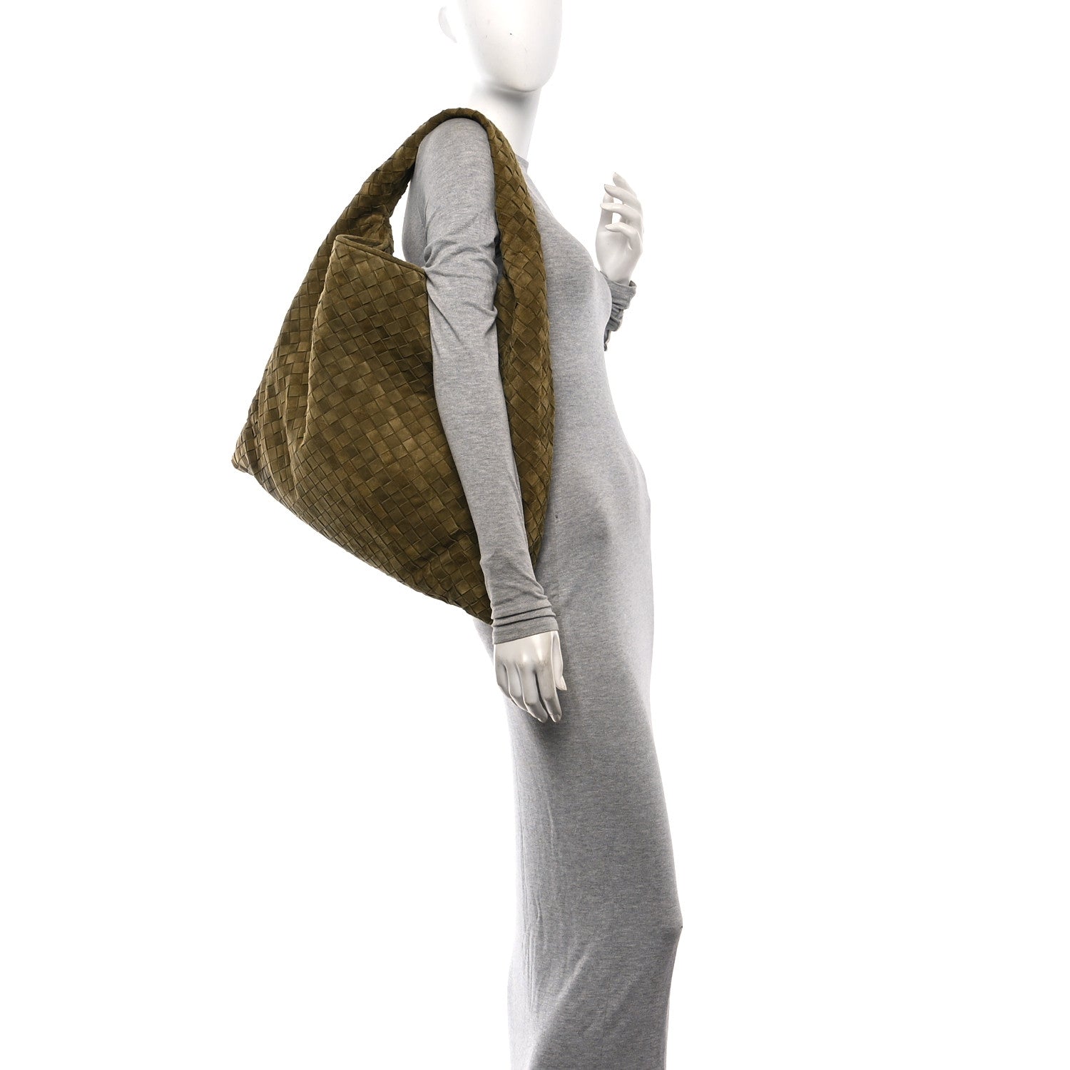 Bottega Veneta Suede Intrecciato Large Hop Mud 2 of 10