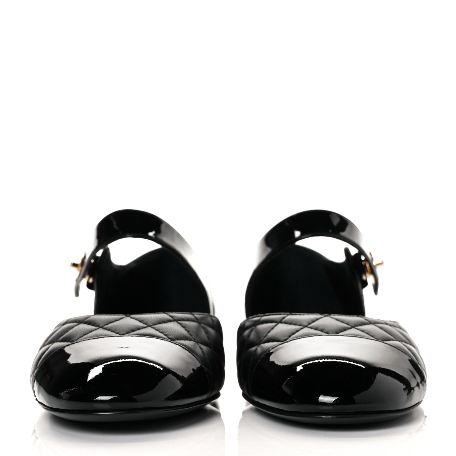 Chanel Patent Lambskin Quilted Cap Toe Ballerina Flats 39.5 Black 3 of 20