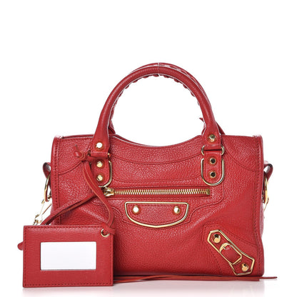 Balenciaga Chevre Gold Metallic Edge Hardware Mini City Rouge Grenade 1 of 8