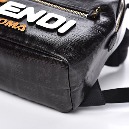 Fendi X FILA Glazed Fabric Vitello Century FF 1974 Mania Mini Backpack Black White 9 of 10