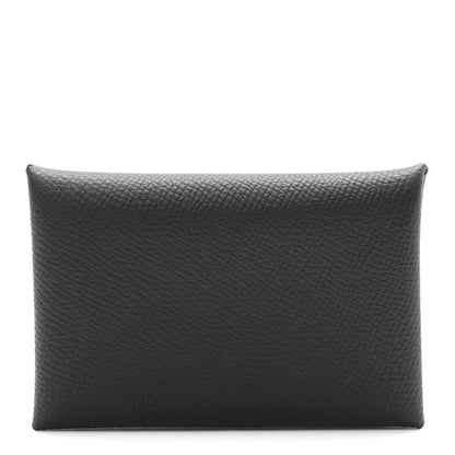 Hermes Epsom Calvi Card Case Black 1 of 8