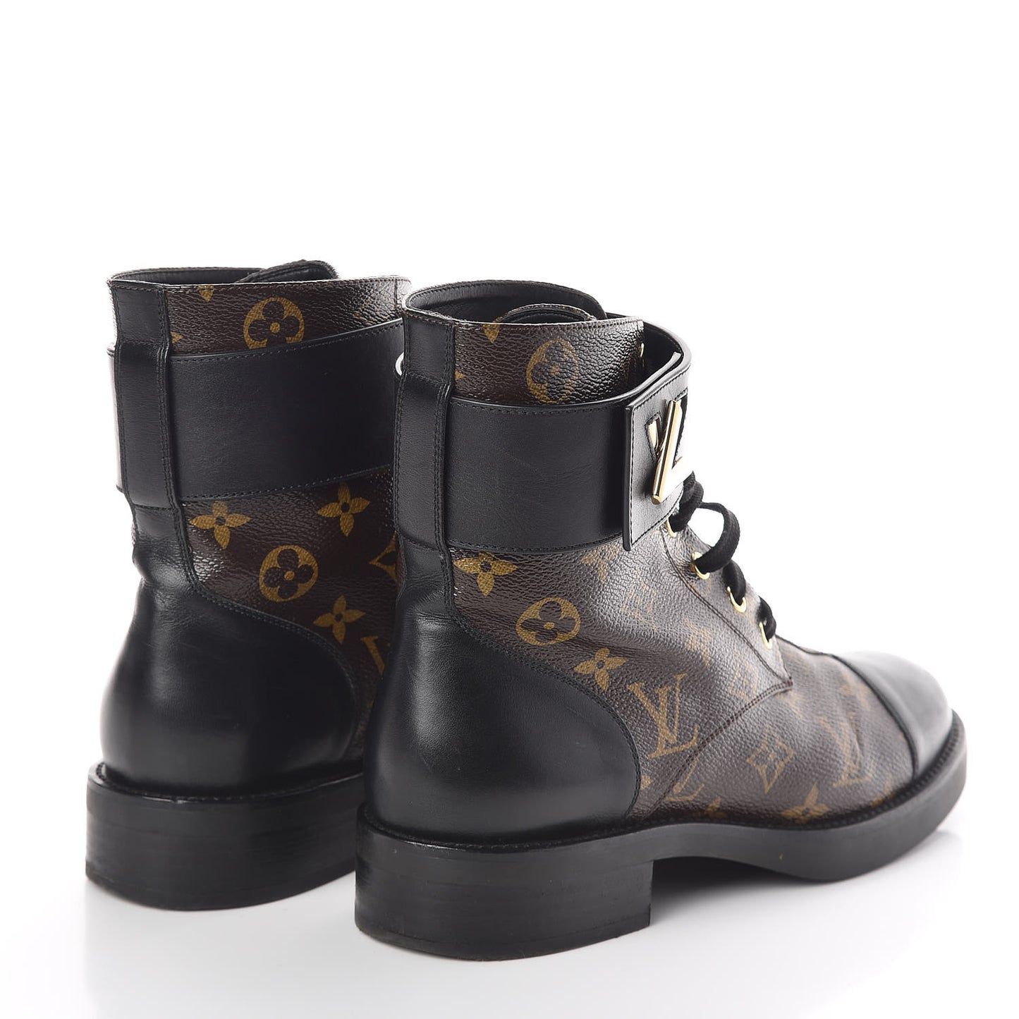 Calfskin Monogram Wonderland Flat Ranger Boots 39 Black
