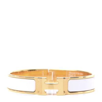 Hermes Enamel Narrow Clic Clac H Bracelet GM White 1 of 7