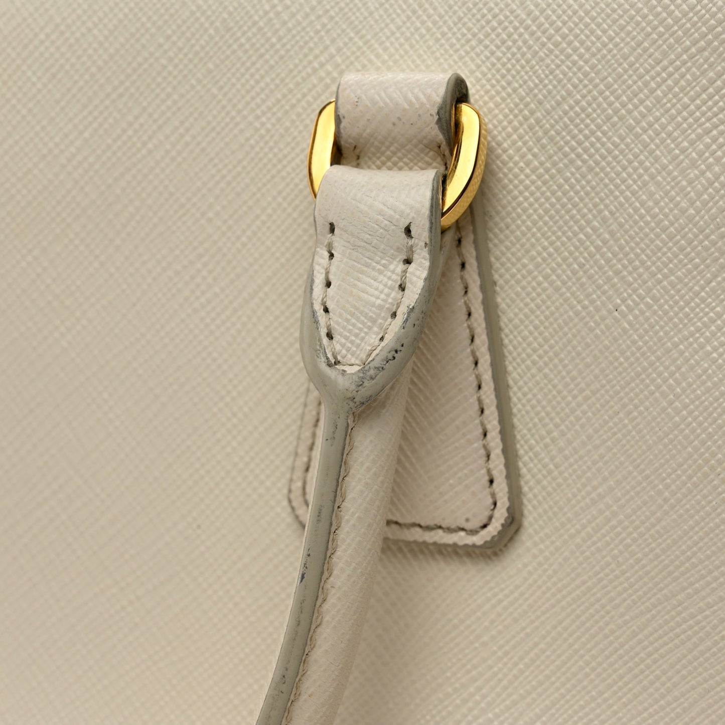 Saffiano Lux Small Galleria Double Zip Tote White