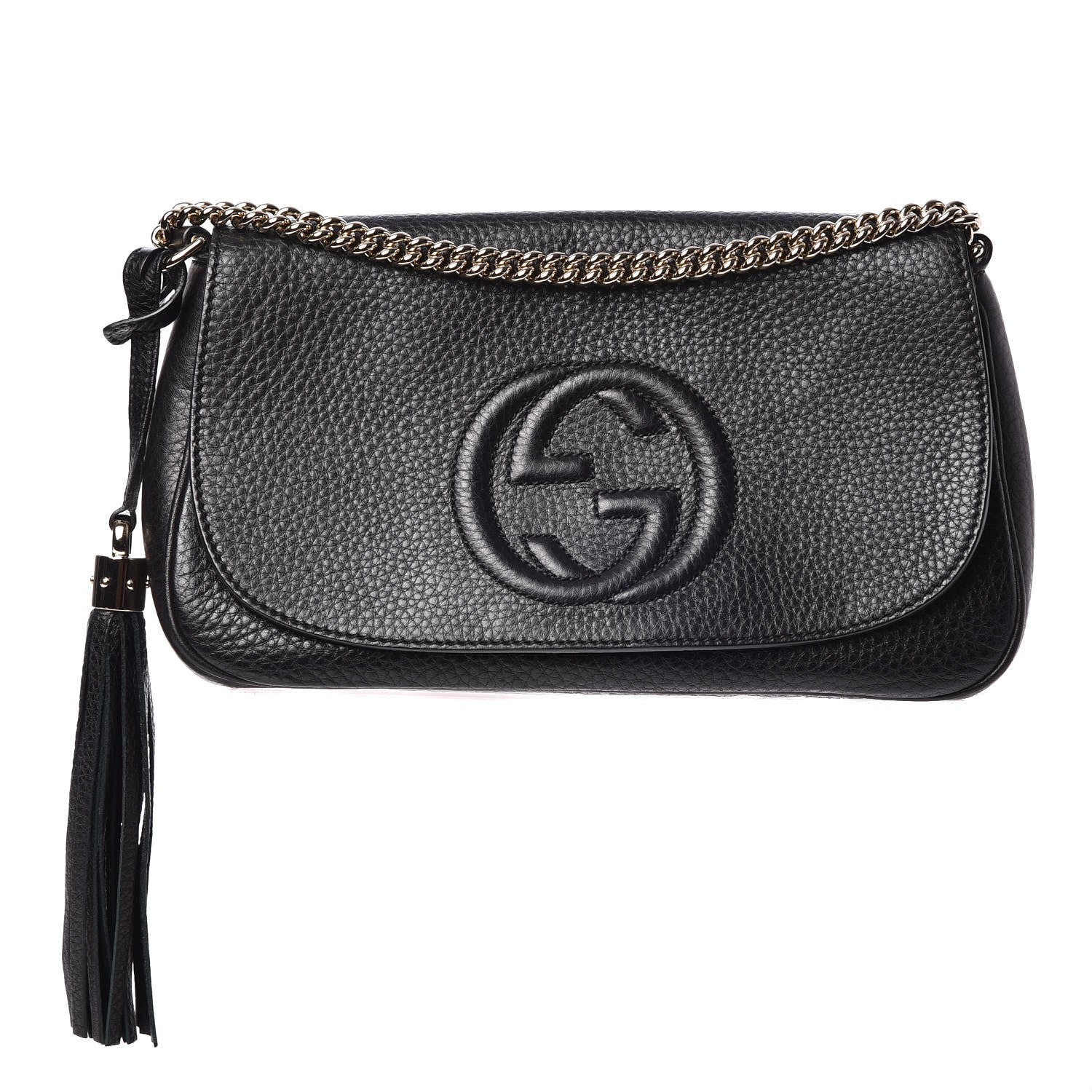 Gucci Pebbled Calfskin Medium Soho Flap Crossbody Black 1 of 9