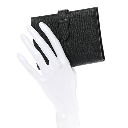 Hermes Epsom Monochrome Bearn Compact Wallet Black 2 of 9