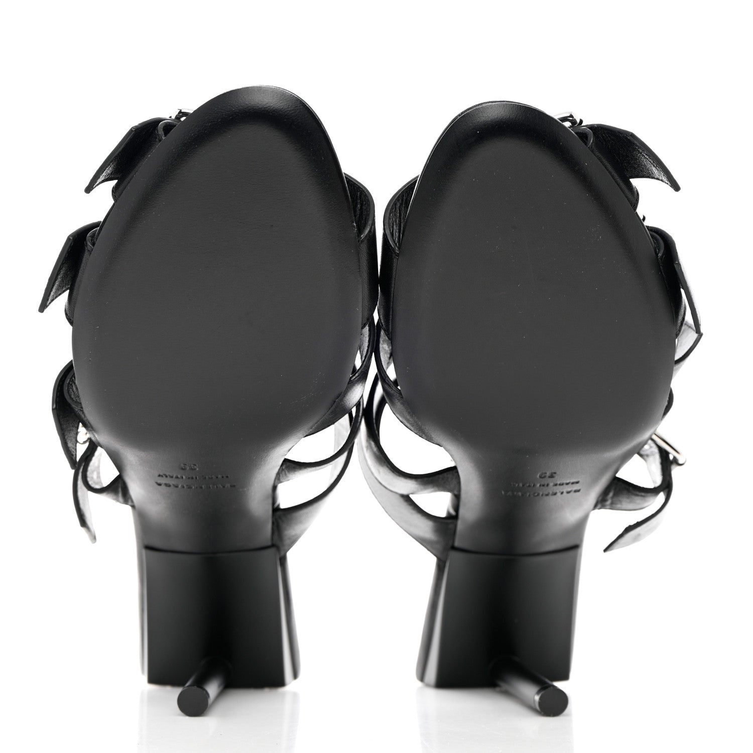 Balenciaga Shiny Sheepskin Bluckle K 80mm Sandals 39 Black 5 of 11