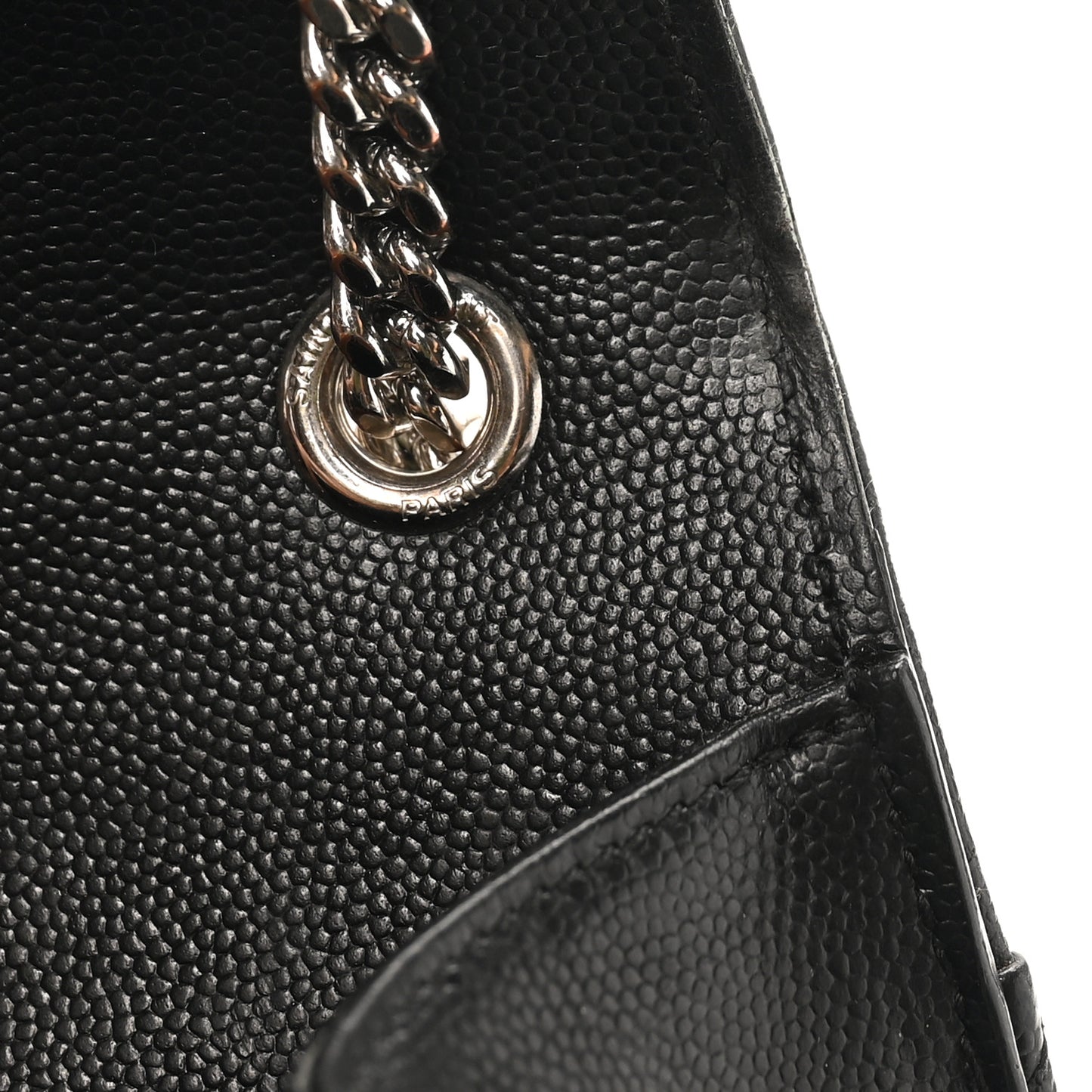 Grain De Poudre Textured Mixed Matelasse Triquilt Small Monogram Satchel Black