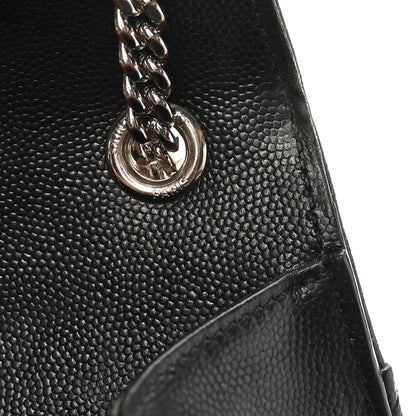 Saint Laurent Grain De Poudre Textured Mixed Matelasse Triquilt Small Monogram Satchel Black 10 of 11