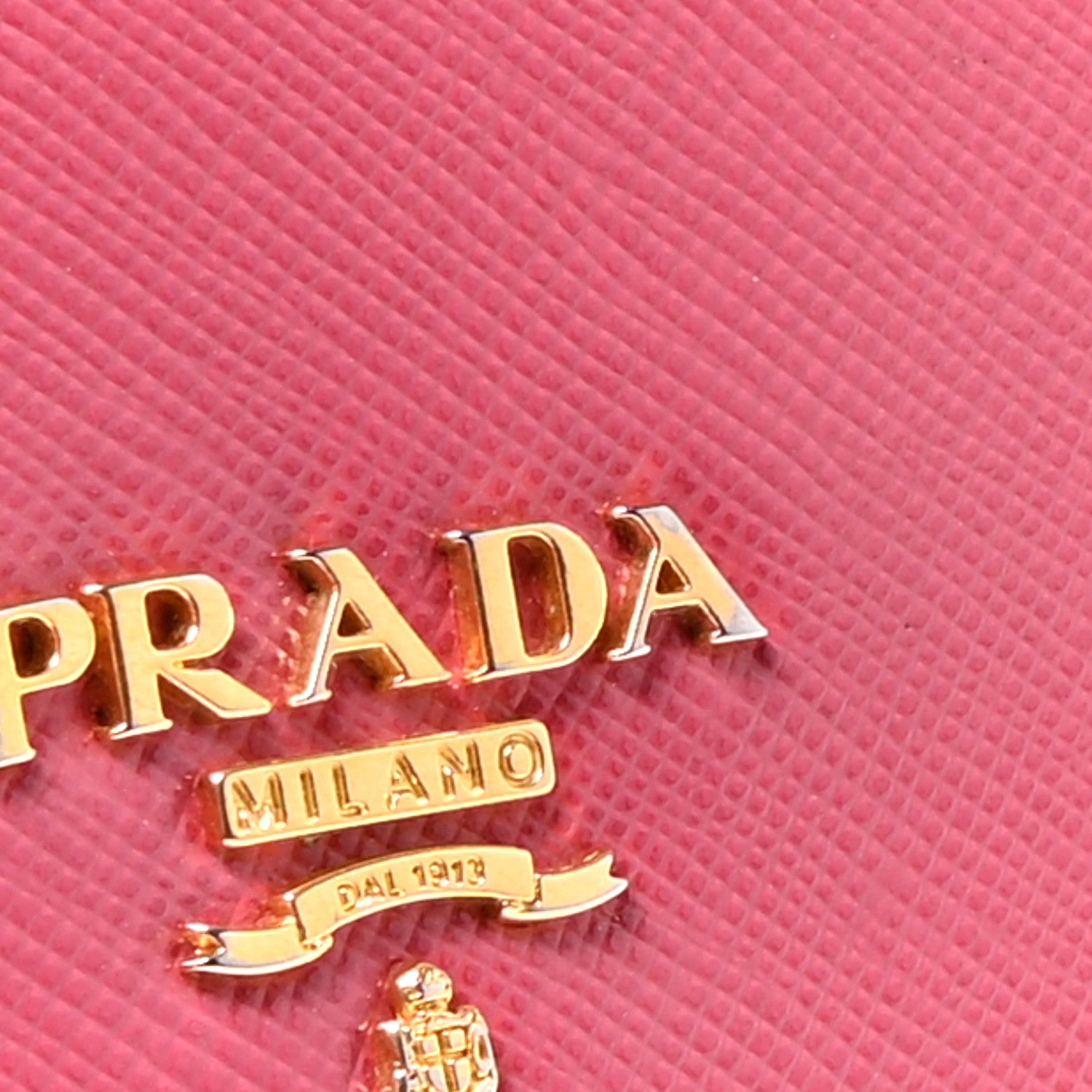 Prada Saffiano Metal Oro Chain Wallet Peonia 12 of 12