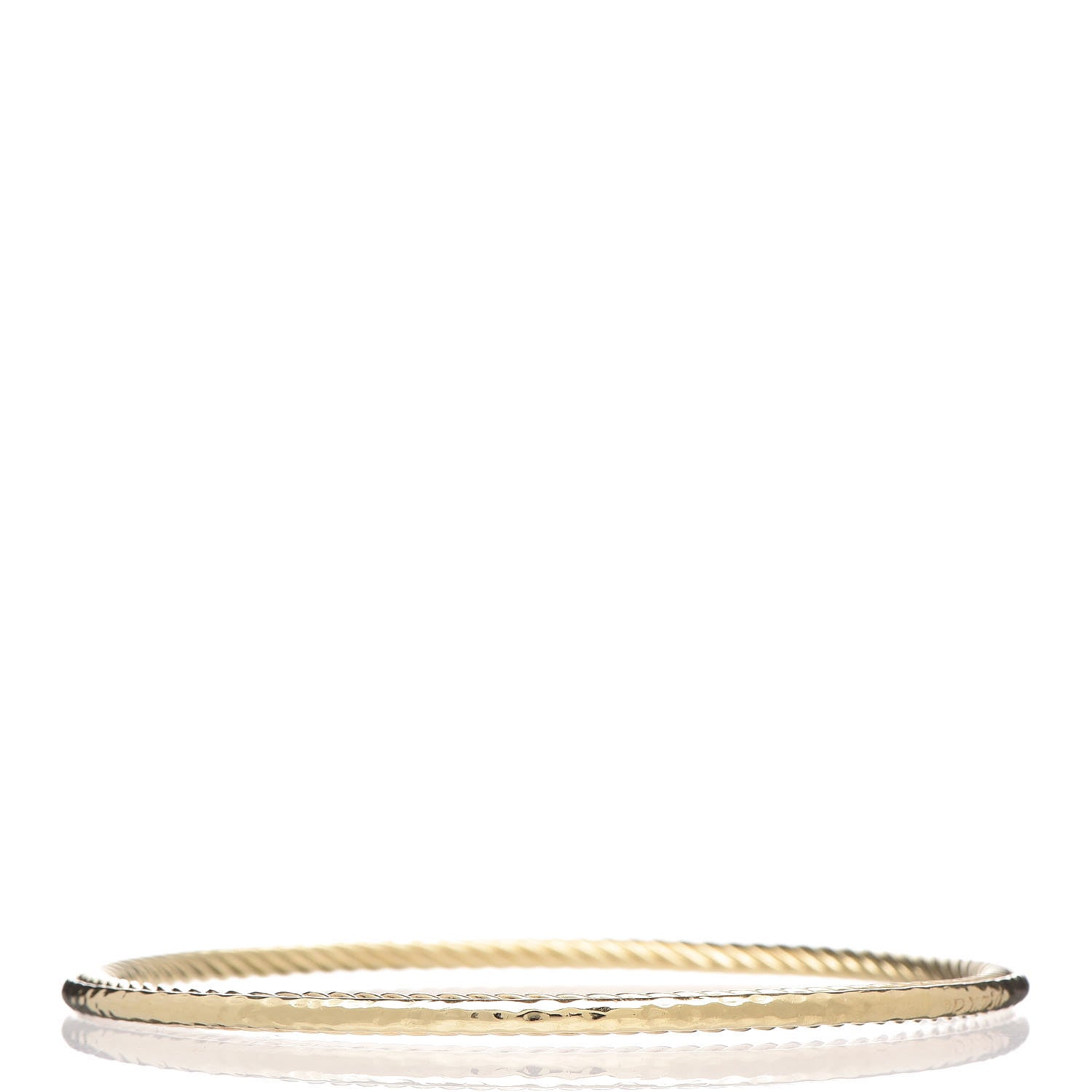 David Yurman 18K Yellow Gold 3mm Inside Cable Classic Bangle Bracelet 3 of 4